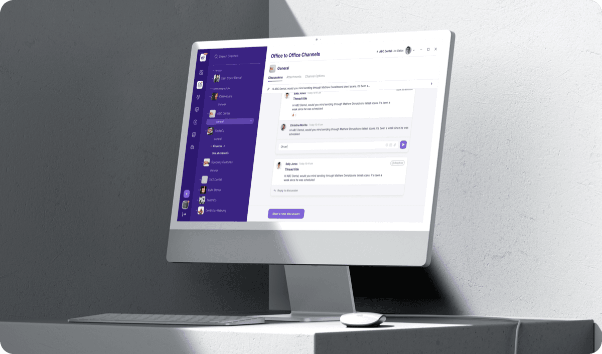 drtalk messaging platform desktop interface showing Office to Office Channels